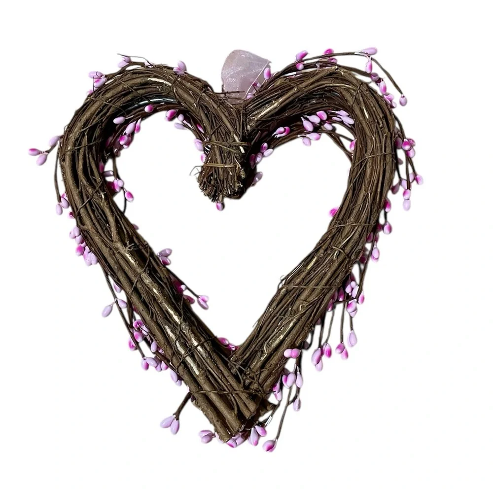 Heart-Shaped Floral Grapevine Valentine’s Day Wreath